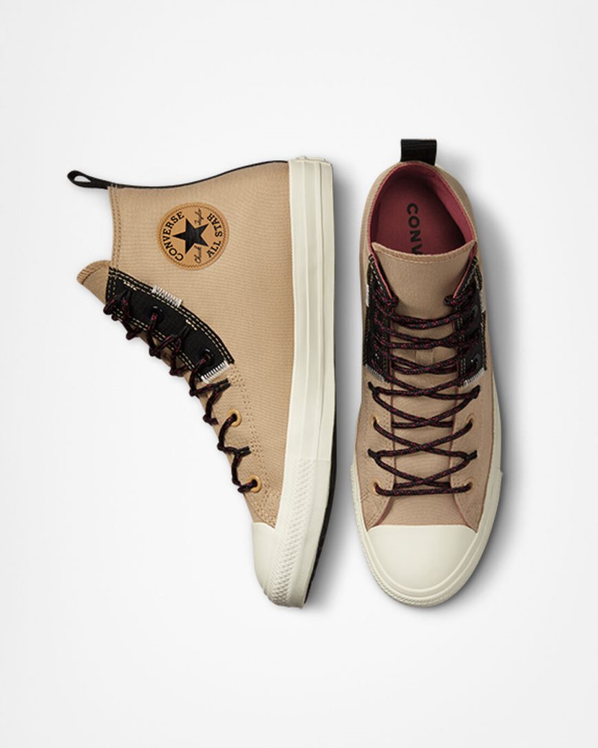 Tenis Converse Chuck Taylor All Star Rugged Basics Cano Alto Feminino Caqui Laranja | PT H09P857